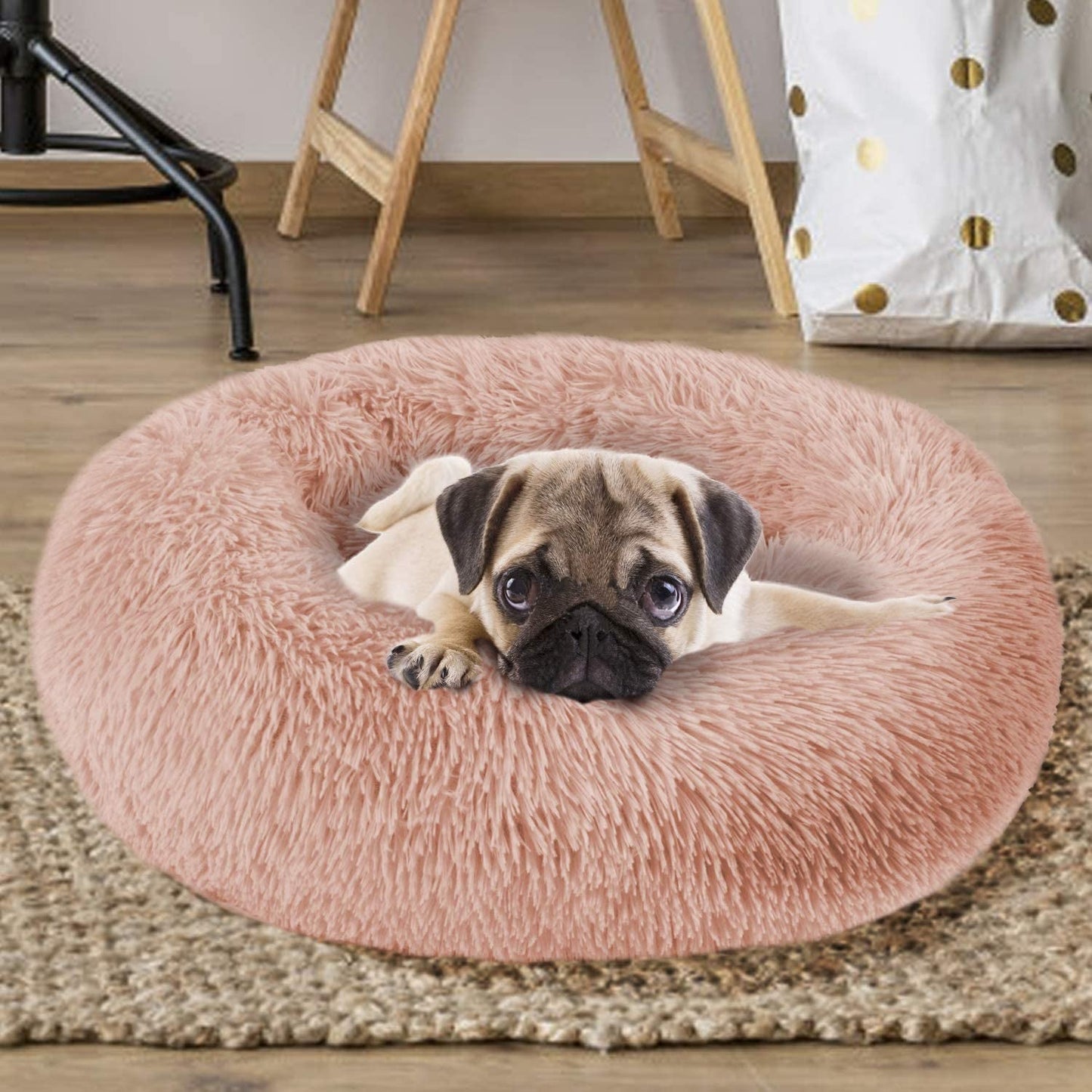 round Dog Bed Cuddler Washable round Pet Bed for Cats and Medium Dogs Comforting Dog Bed - Funsho.store