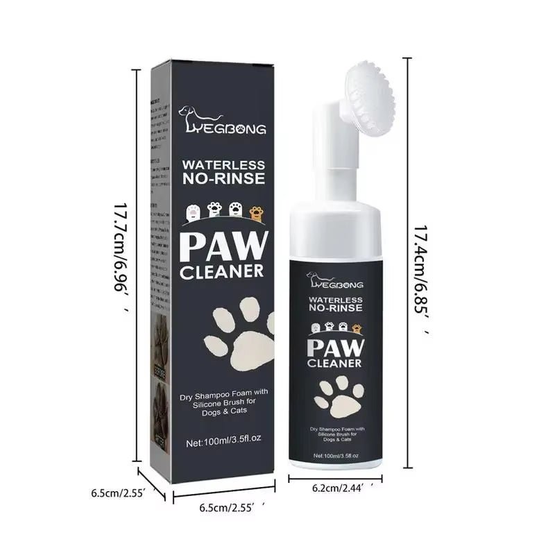 100Mlpaw Cleaner Foam Dog Claw Cleaner Cat Paw Cleaner Waterless Pet Shampoo with Dog Brush for Rinse - Free Cat Paw Deep Cleanser - Funsho.store