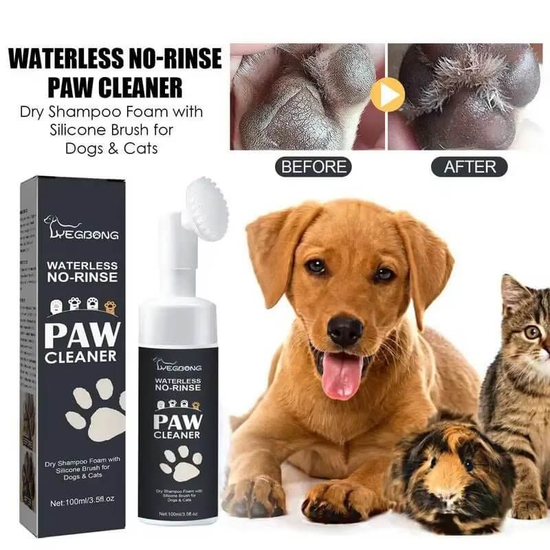 100Mlpaw Cleaner Foam Dog Claw Cleaner Cat Paw Cleaner Waterless Pet Shampoo with Dog Brush for Rinse - Free Cat Paw Deep Cleanser - Funsho.store