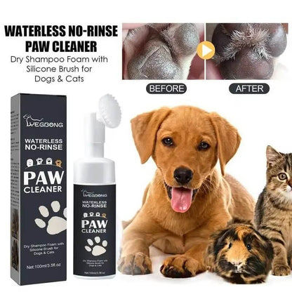 100Mlpaw Cleaner Foam Dog Claw Cleaner Cat Paw Cleaner Waterless Pet Shampoo with Dog Brush for Rinse - Free Cat Paw Deep Cleanser - Funsho.store