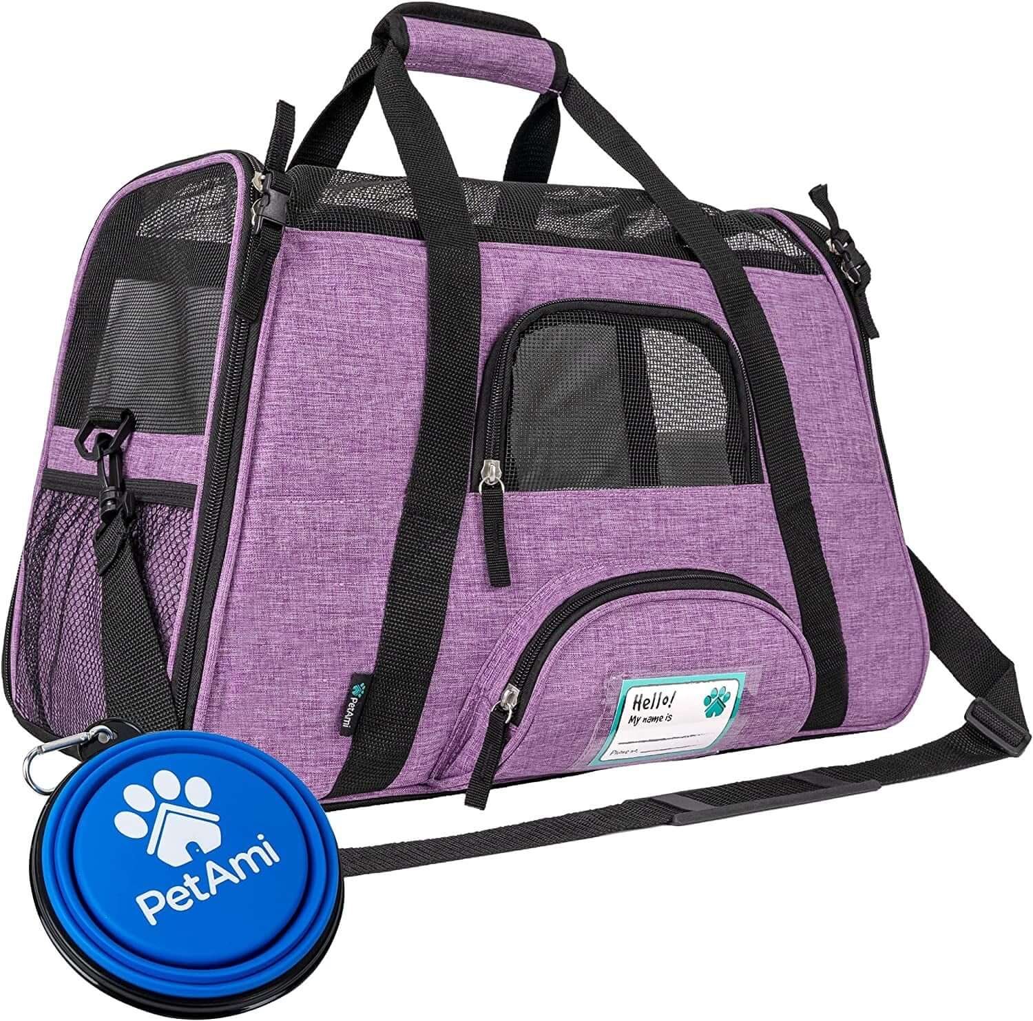 Airline Approved Pet Carrier for Cat, Soft Sided Dog Carrier for Small Dog, Cat Travel Supplies Accessories for Indoor Cat, Ventilated Pet Carrying Bag Medium Kitten Puppy, Large Heather Purple - Funsho.store