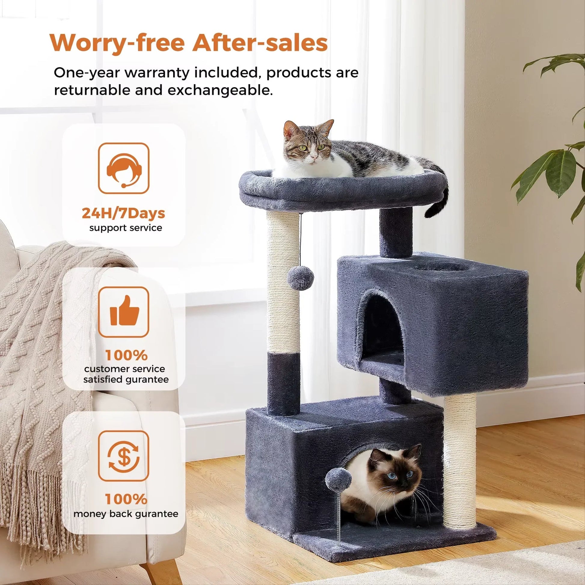 Cat Tree for Large Cats Cat Tower for Indoor - Funsho.store
