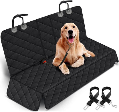 Dog Car Seat Cover, Back Seat Cover for Dogs Pet Car Seat Protector Waterproof Bench Car Seat Cover, Non - Slip Reat Seat Cover Fits Middle Armrest for Most Cars Trucks Suvs - Black - Funsho.store