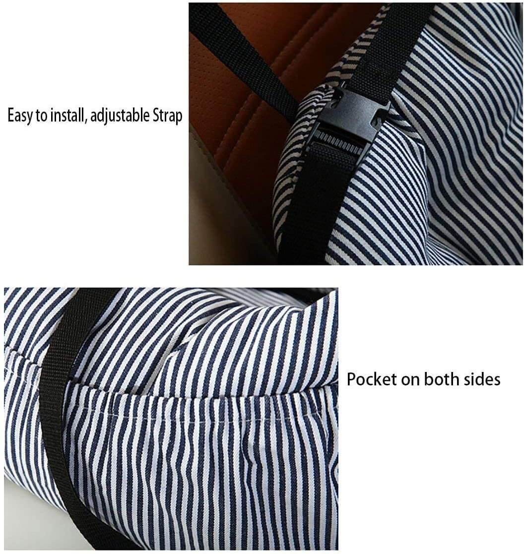 Dog Car Seat Pet Booster Seat Pet Travel Safety Dog Bed for Car with Storage Pocket (Coffee Stripe) - Funsho.store
