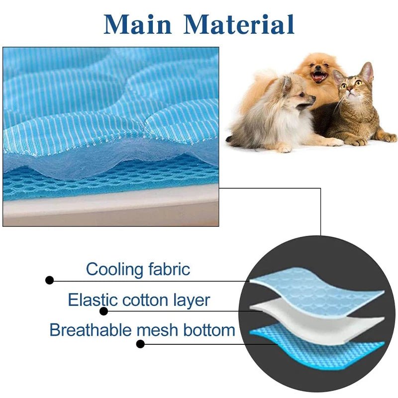 Dog Cooling Mat Extra Large Summer Pet Cold Bed for Small Big Dogs Cat Durable Blanket Sofa Cat Ice Pad Blanket Pet Accessories - Funsho.store