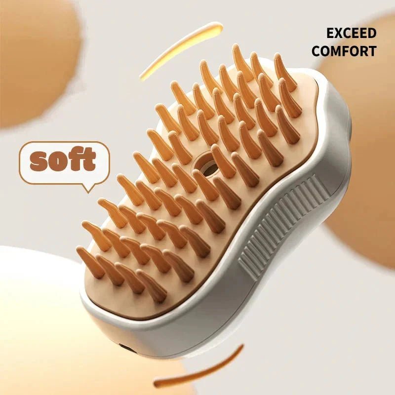 Electric Cat Steam Brush – 3 - In - 1 Pet Grooming Comb with Water Spray for Cats and Dogs, USB Rechargeable - Funsho.store