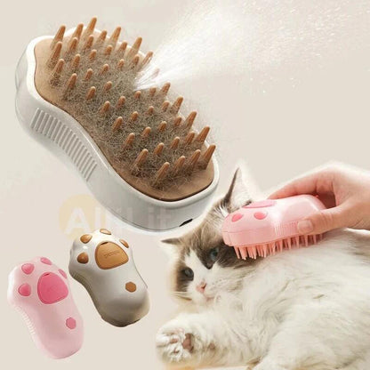 Electric Cat Steam Brush – 3 - In - 1 Pet Grooming Comb with Water Spray for Cats and Dogs, USB Rechargeable - Funsho.store
