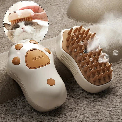 Electric Cat Steam Brush – 3 - In - 1 Pet Grooming Comb with Water Spray for Cats and Dogs, USB Rechargeable - Funsho.store