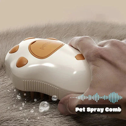 Electric Cat Steam Brush – 3 - In - 1 Pet Grooming Comb with Water Spray for Cats and Dogs, USB Rechargeable - Funsho.store