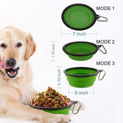 Large Collapsible Dog Bowls, 34Oz Travel Water Food Bowls Portable Foldable Collapse Dishes with Carabiner Clip, 2 Pack (Green+Red) - Funsho.store