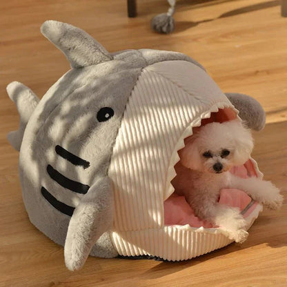 Luxury Plush Shark Pet Bed - Funsho.store
