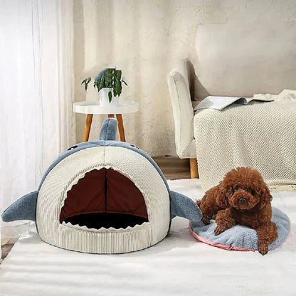 Luxury Plush Shark Pet Bed - Funsho.store