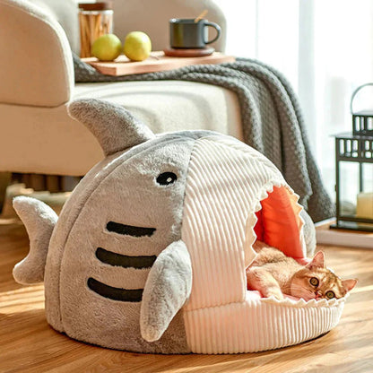 Luxury Plush Shark Pet Bed - Funsho.store