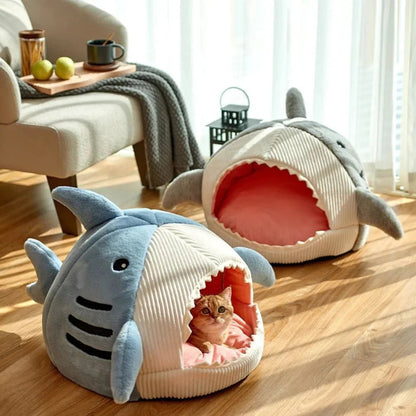 Luxury Plush Shark Pet Bed - Funsho.store