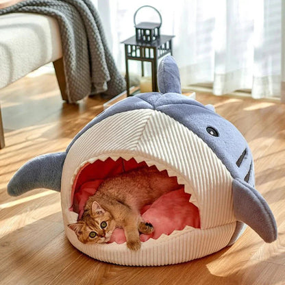 Luxury Plush Shark Pet Bed - Funsho.store
