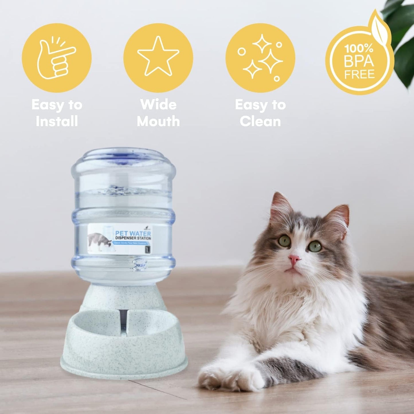 NOA Automatic Pet Water Dispenser | 3.8 L Cat and Dog Gravity Feeder, Waterer Dispenser Station, Automatic Water Station, Cat and Dog Water Bowl - Funsho.store