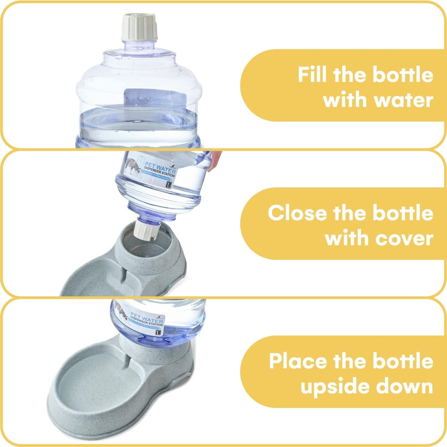 NOA Automatic Pet Water Dispenser | 3.8 L Cat and Dog Gravity Feeder, Waterer Dispenser Station, Automatic Water Station, Cat and Dog Water Bowl - Funsho.store
