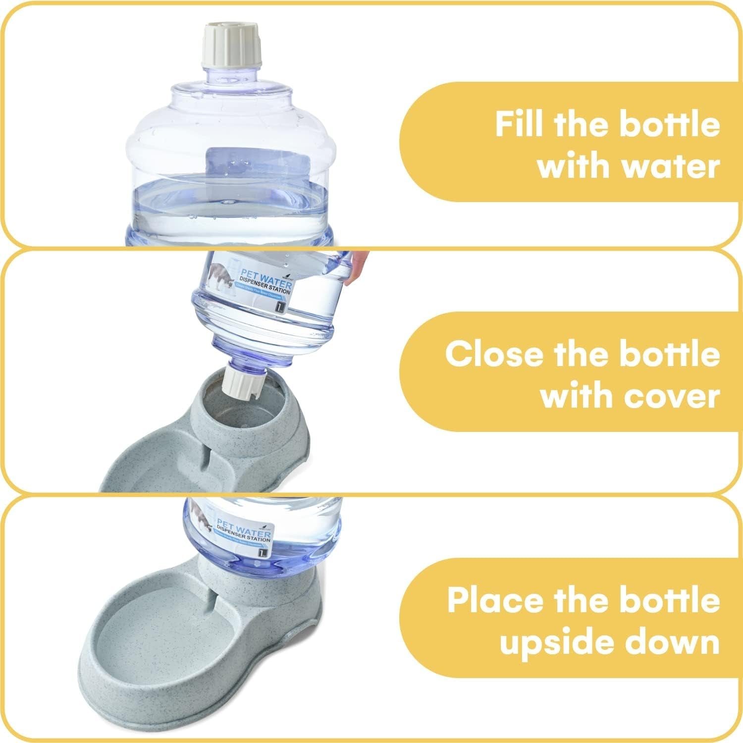 NOA Automatic Pet Water Dispenser | 3.8 L Cat and Dog Gravity Feeder, Waterer Dispenser Station, Automatic Water Station, Cat and Dog Water Bowl - Funsho.store