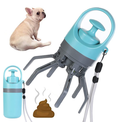 Portable Lightweight Dog Pooper Scooper With Built - in Poop Bag Dispenser Eight - claw Shovel For Pet Toilet Picker Pet Products - Funsho.store