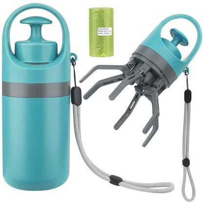 Portable Lightweight Dog Pooper Scooper With Built - in Poop Bag Dispenser Eight - claw Shovel For Pet Toilet Picker Pet Products - Funsho.store