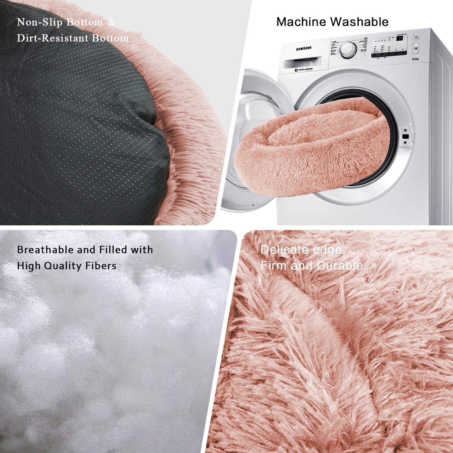 round Dog Bed Cuddler Washable round Pet Bed for Cats and Medium Dogs Comforting Dog Bed - Funsho.store