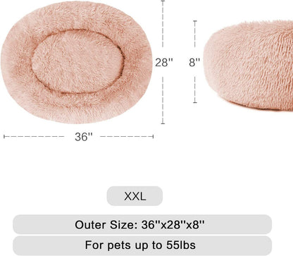 round Dog Bed Cuddler Washable round Pet Bed for Cats and Medium Dogs Comforting Dog Bed - Funsho.store