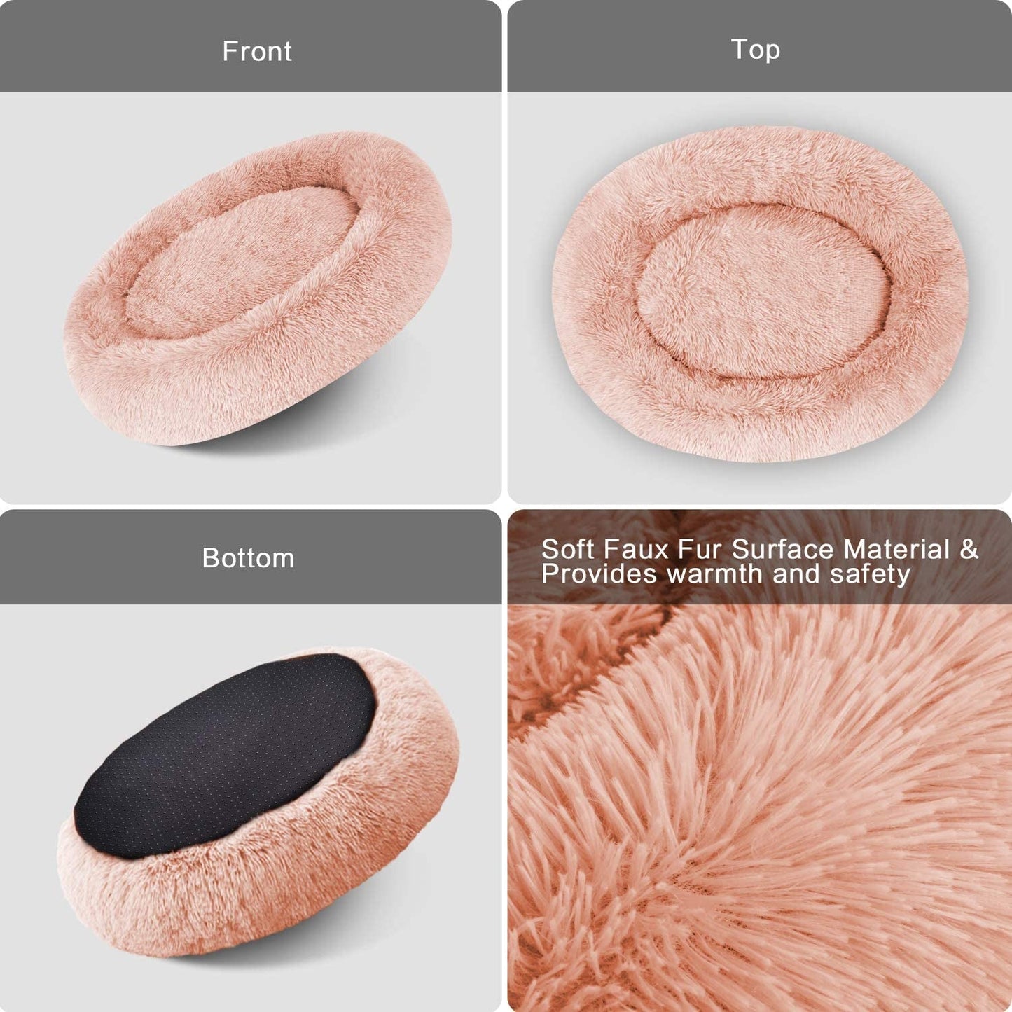 round Dog Bed Cuddler Washable round Pet Bed for Cats and Medium Dogs Comforting Dog Bed - Funsho.store